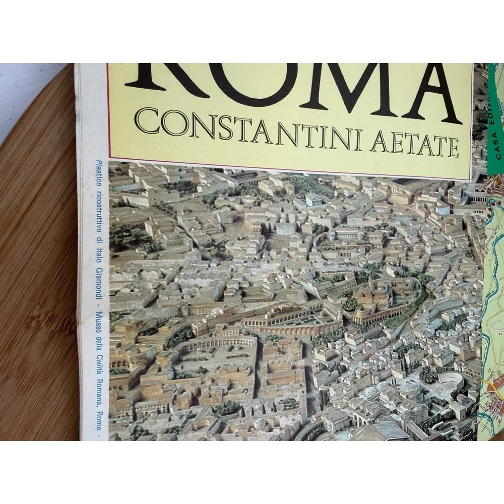 Vintage Lot of‎ Rome Italy Memorabilia Rome Guide Book Full Size Folding Map